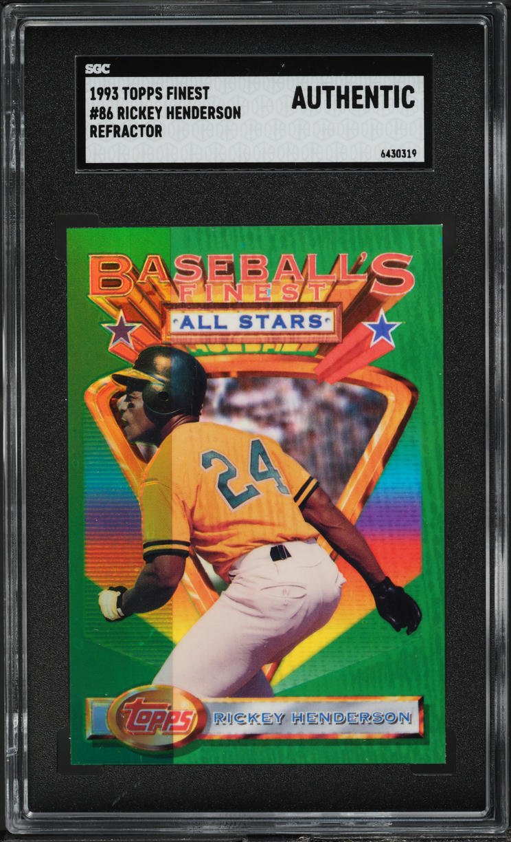1993 Finest Refractor Rickey Henderson #86 SGC AUTH