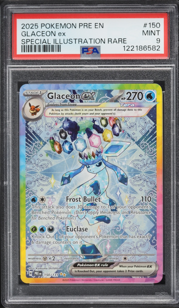2025 Pokemon Scarlet & Violet Prismatic Evolutions SIR Glaceon Ex #150 PSA 9 MINT