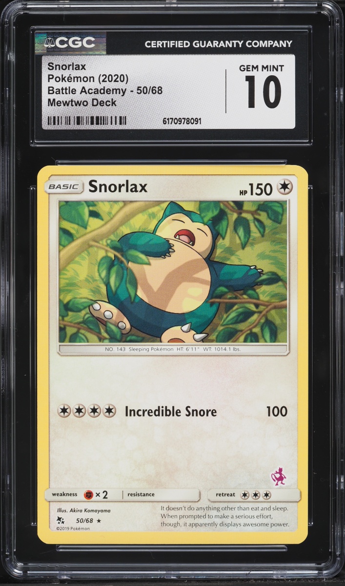 2020 Pokemon Sun & Moon Battle Academy Mewtwo Deck Snorlax #50 CGC 10 GEM MINT