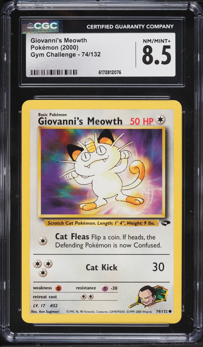 2000 Pokemon Gym Challenge Giovanni's Meowth #74 CGC 8.5 NM-MT+