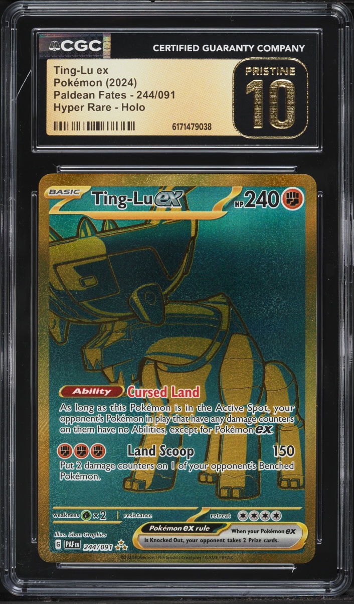 2024 Pokemon Scarlet & Violet Paldean Fates Gold Rare Ting-Lu ex #244 CGC 10 PRISTINE