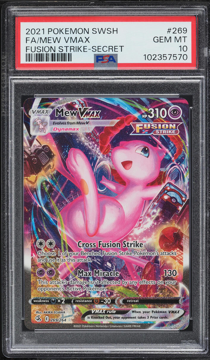 2021 Pokemon Sword & Shield Fustion Strike Full Art Mew VMAX #269 PSA 10 GEM MINT
