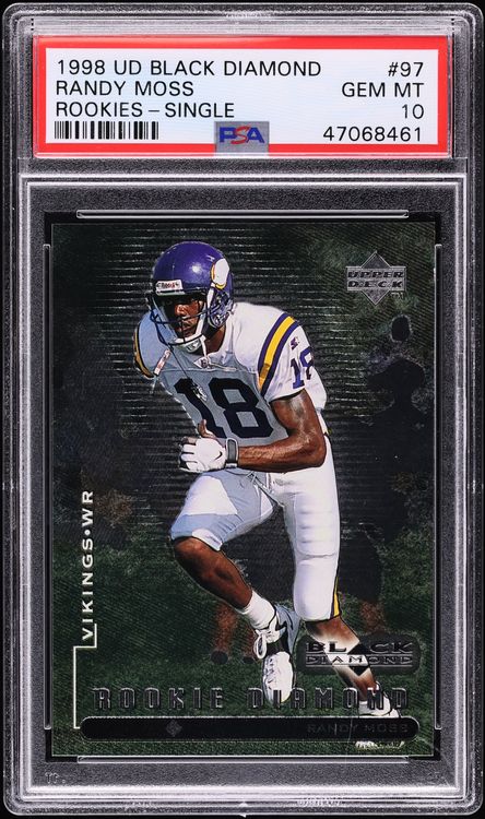 1998 Black Diamond Rookies Single Randy Moss ROOKIE #97 PSA 10 GEM MINT - Photo 1