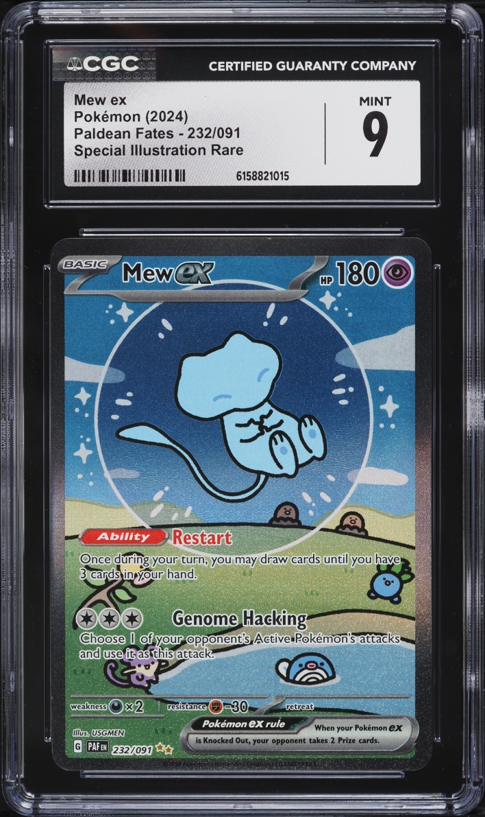 2024 Pokemon Scarlet & Violet Paldean Fates SIR Mew EX #232 CGC 9 MINT