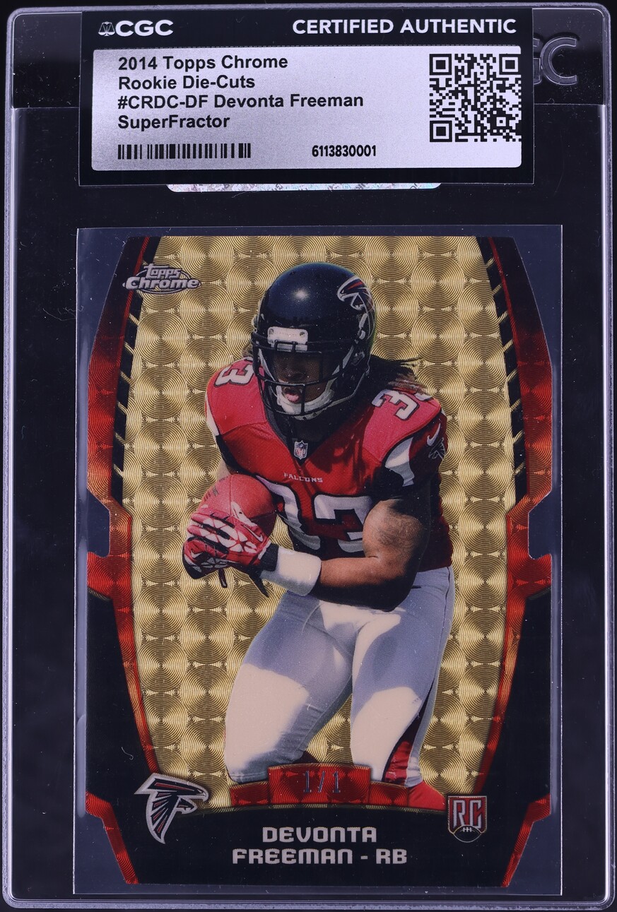 2014 Topps Chrome Superfractor Die-Cut Devonta Freeman ROOKIE 1/1 #CRDC-DF CGC AUTH - Photo 1