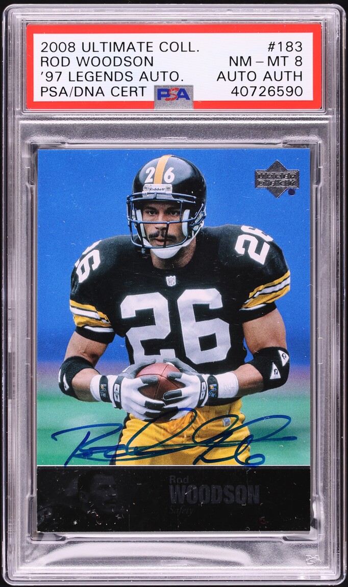 2008 Ultimate Collection '97 Legends Rod Woodson AUTO #183 PSA 8 NM-MT - Photo 1