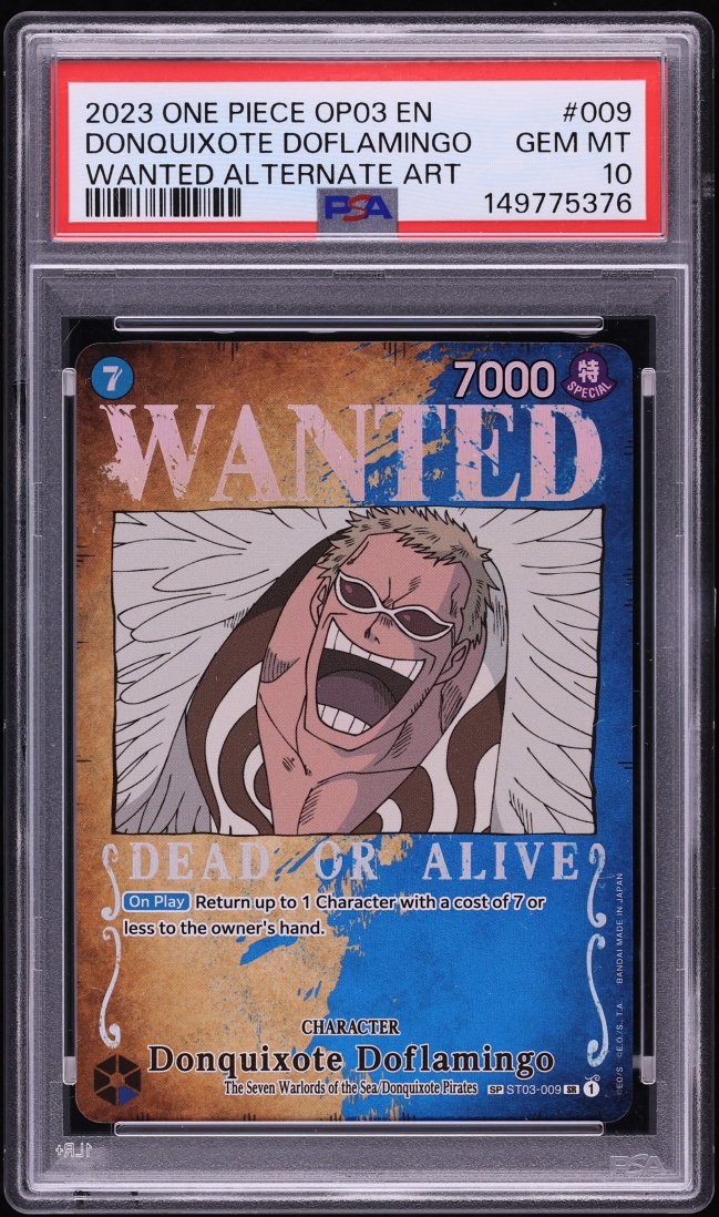 2023 One Piece Pillars Of Strength Wanted SP Alt Art Donquixote Doflamingo #ST03-009 PSA 10