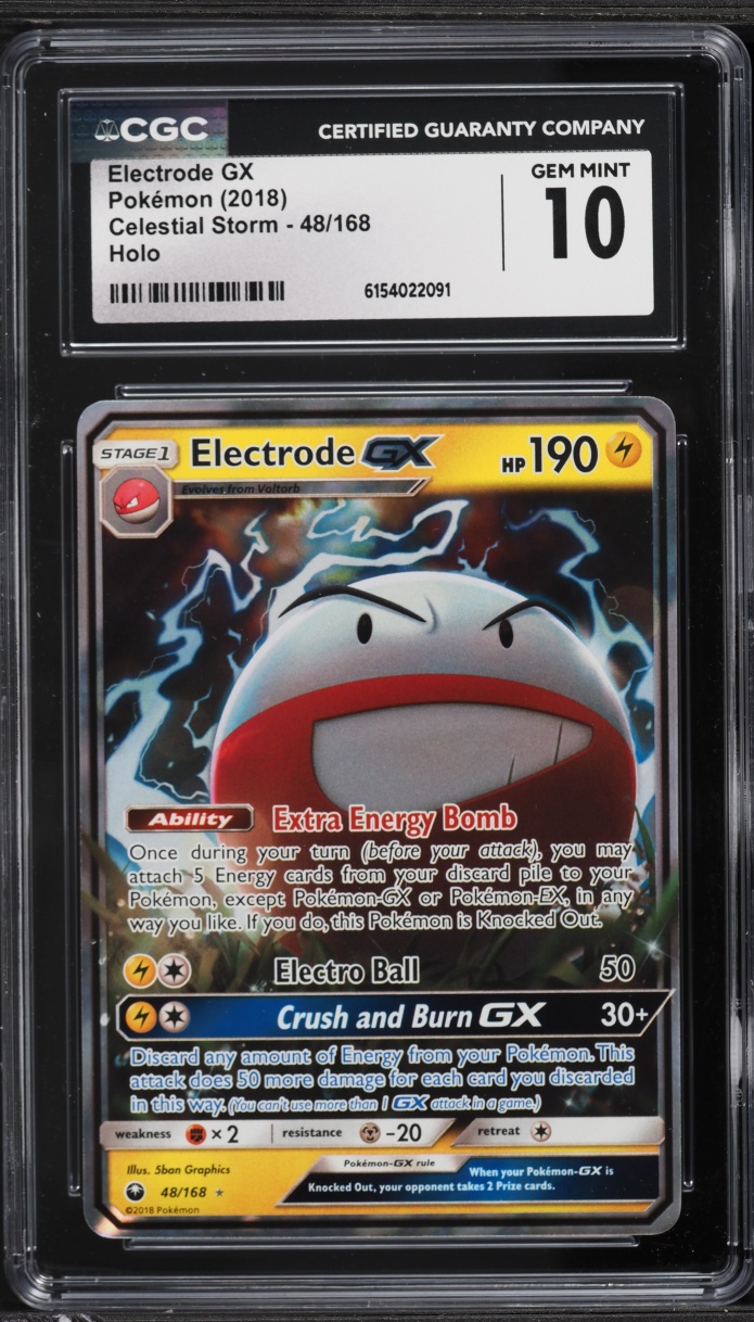 2018 Pokemon Sun & Moon Celestial Storm Holo Electrode GX #48 CGC 10 GEM MINT