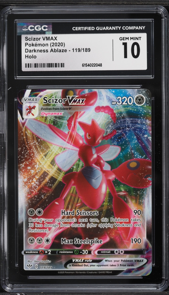 2020 Pokemon Sword & Shield Darkness Ablaze Full Art Scizor VMAX #119 CGC 10 GEM MINT