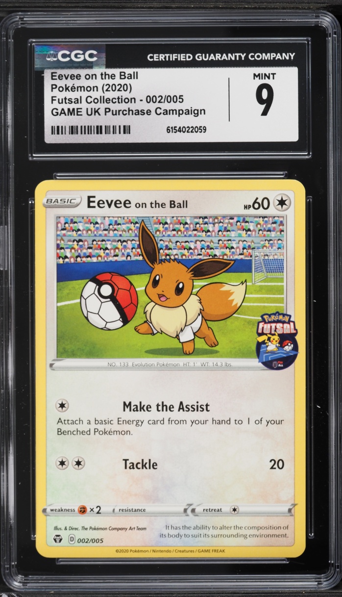 2020 Pokemon Sword & Shield Futsal Collection Game UK Purchase Eevee On The Ball #2 CGC 9 MINT