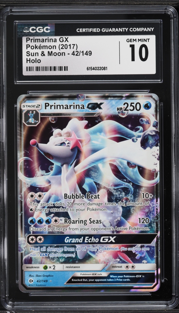 2017 Pokemon Sun & Moon Holo Primarina GX #42 CGC 10 GEM MINT