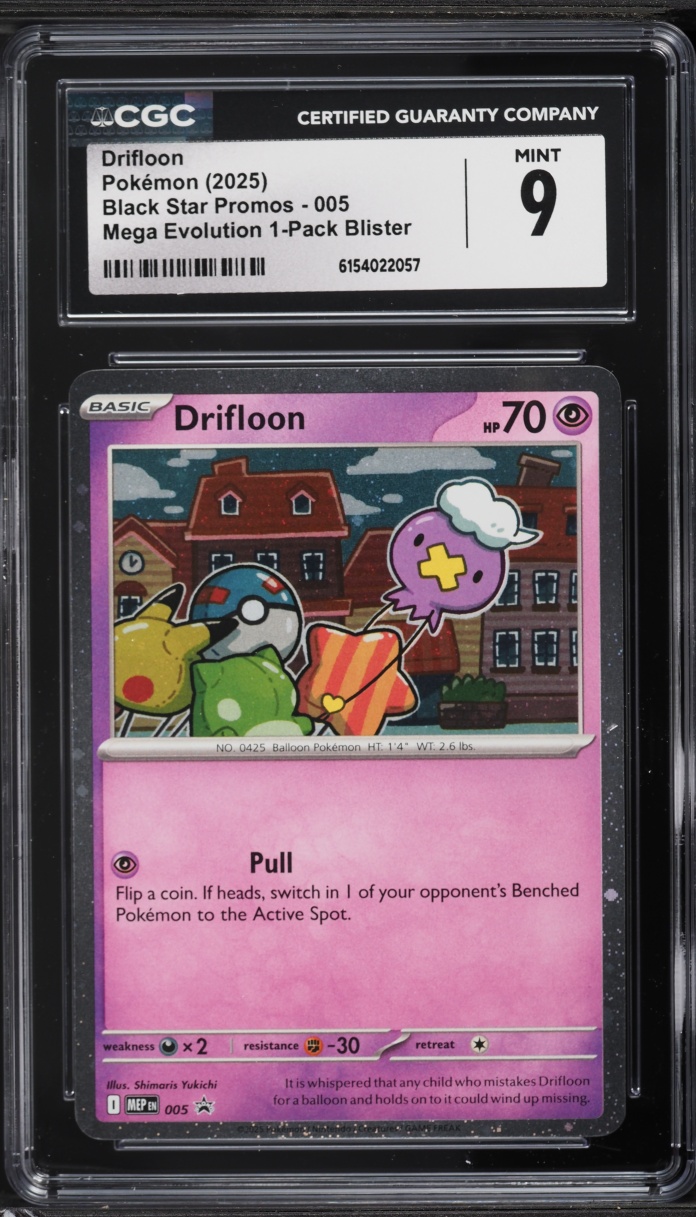 2025 Pokemon Mega Evolution Black Star Promo 1 Pack Blister Drifloon #5 CGC 9 MINT