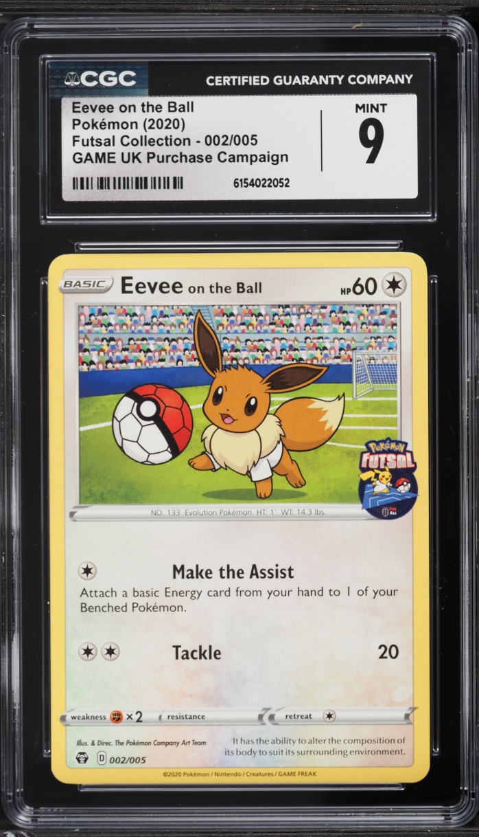 2020 Pokemon Sword & Shield Futsal Collection Game UK Purchase Eevee On The Ball #2 CGC 9 MINT