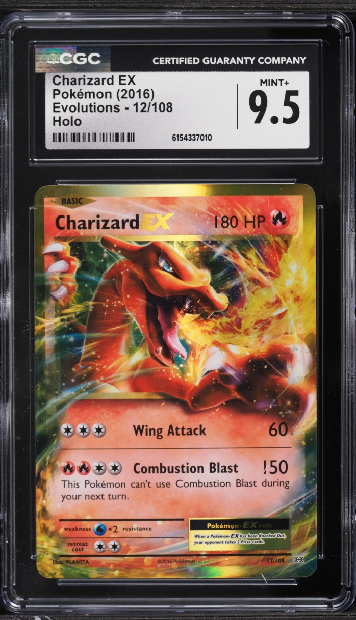 2016 Pokemon XY Evolutions Holo Charizard EX #12 CGC 9.5 MINT+