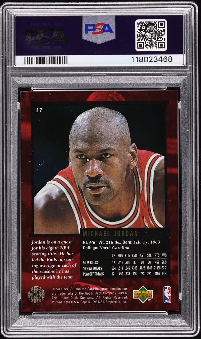 1995 SP Championship Michael Jordan #17 PSA 6 EXMT