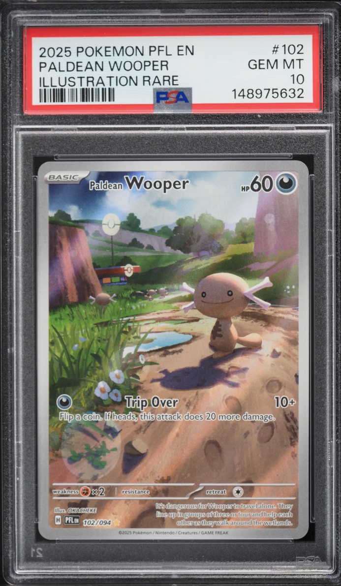2025 Pokemon Mega Evolution Phantasmal Flames IR Paldean Wooper #102 PSA 10 GEM MINT