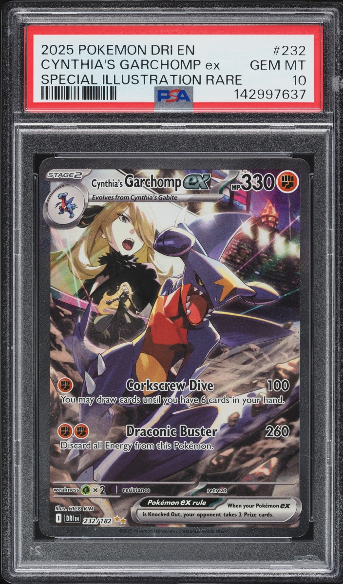 2025 Pokemon Scarlet & Violet Destined Rivals SIR Cynthia's Garchomp ex #232 PSA 10 GEM MINT