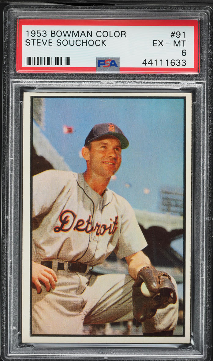 1953 Bowman Color Steve Souchock #91 PSA 6 EXMT