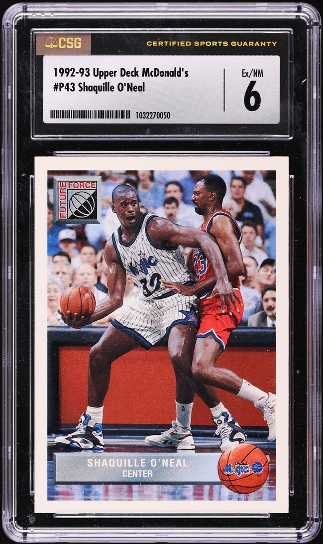 1992 Upper Deck McDonald's Shaquille O'Neal ROOKIE #P43 CSG 6 EXMT