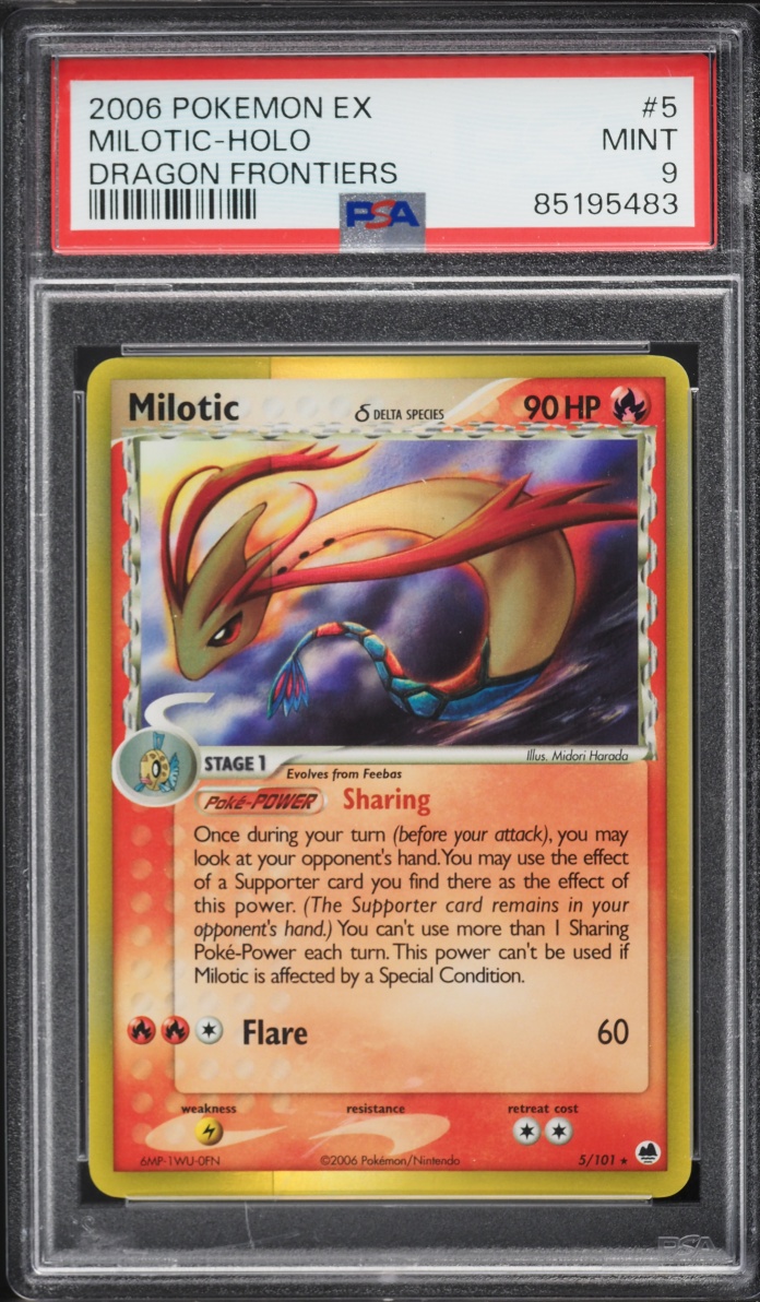 2006 Pokemon EX Dragon Frontiers Holo Milotic #5 PSA 9 MINT