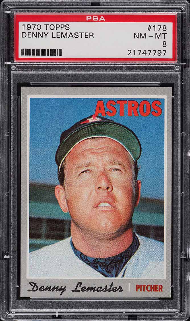 1970 Topps Denny Lemaster #178 PSA 8 NM-MT
