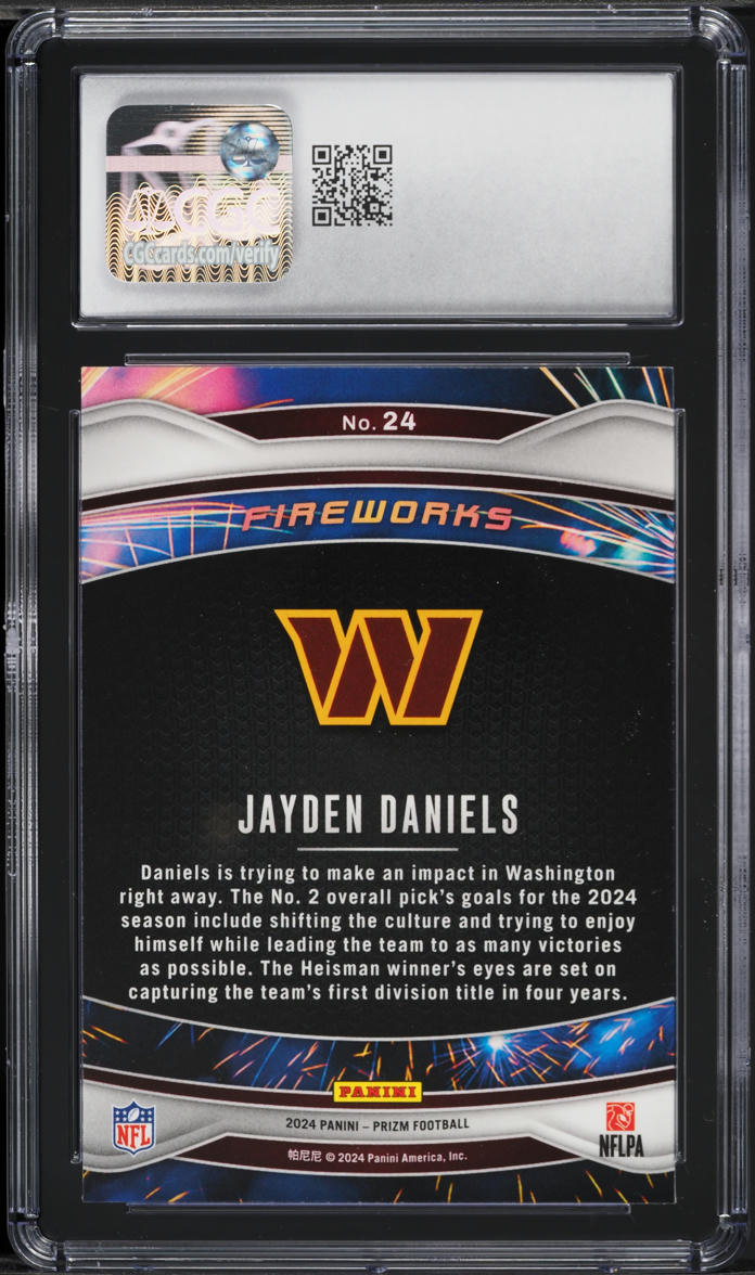 2024 Panini Prizm Fireworks Jayden Daniels ROOKIE #24 CGC 10 GEM MINT