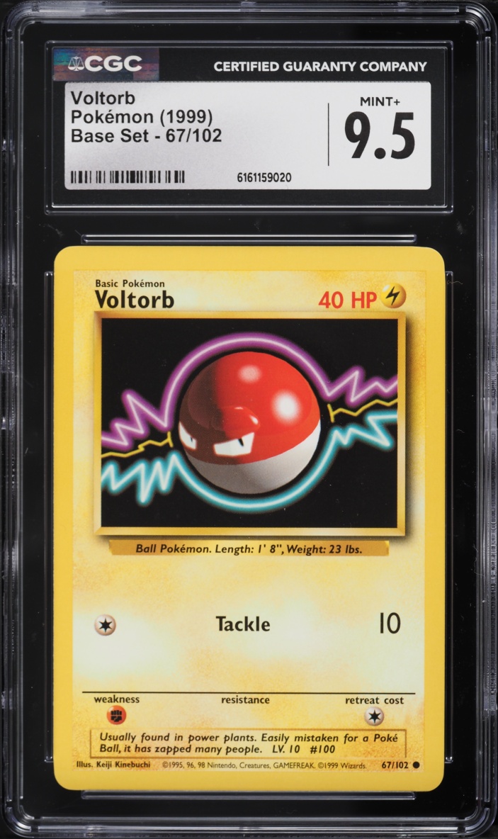 1999 Pokemon Base Set Voltorb #67 CGC 9.5 MINT+