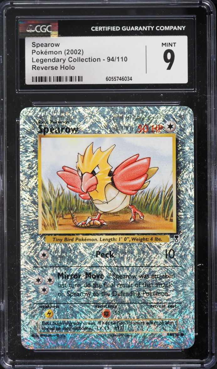 2002 Pokemon Legendary Collection Reverse Holo Spearow #94 CGC 9 MINT