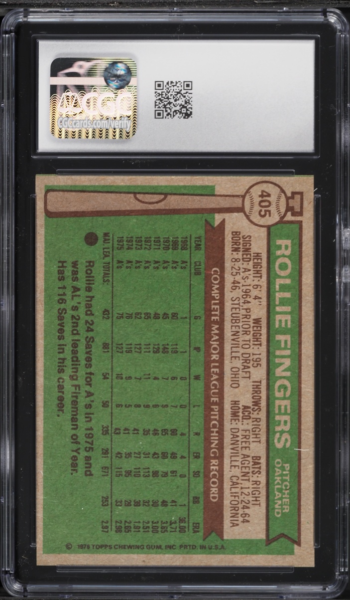 1976 Topps Rollie Fingers #405 CGC 8 NM-MT