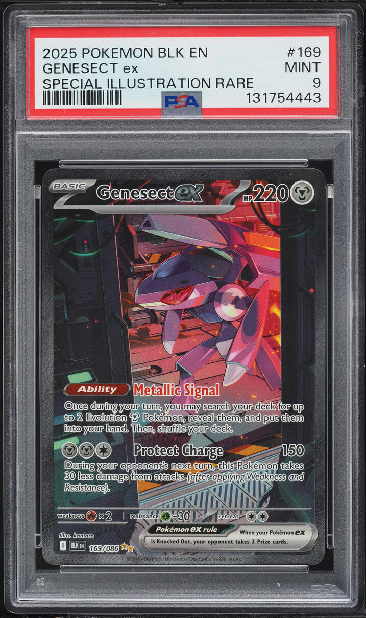 2025 Pokemon Scarlet & Violet Black Bolt SIR Genesect EX #169 PSA 9 MINT
