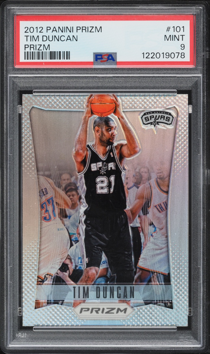 2012 Panini Prizm Silver Tim Duncan #101 PSA 9 MINT