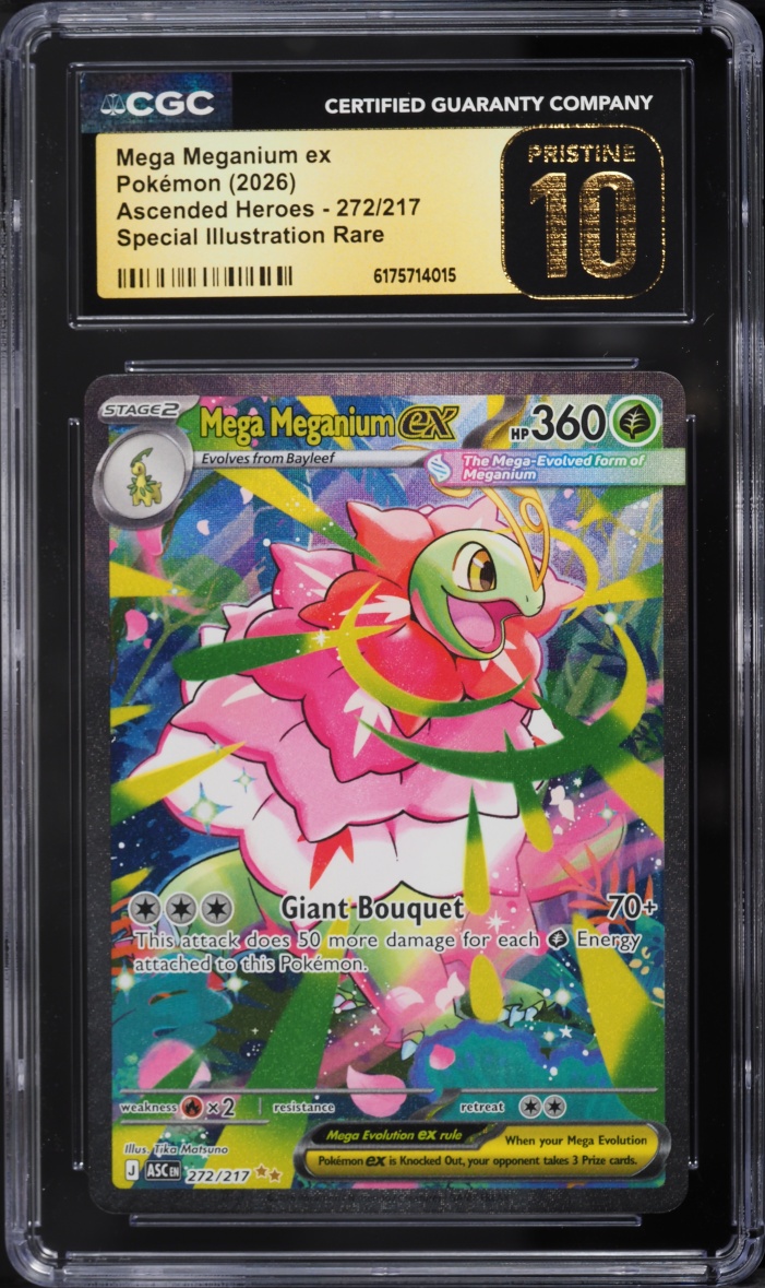 2026 Pokemon Mega Evolution Ascended Heroes SIR Mega Meganium Ex #272 CGC 10 PRISTINE