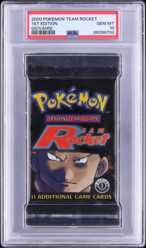 2000 Pokemon Team Rocket Pack 1st Edition Giovanni PSA 10 GEM MINT