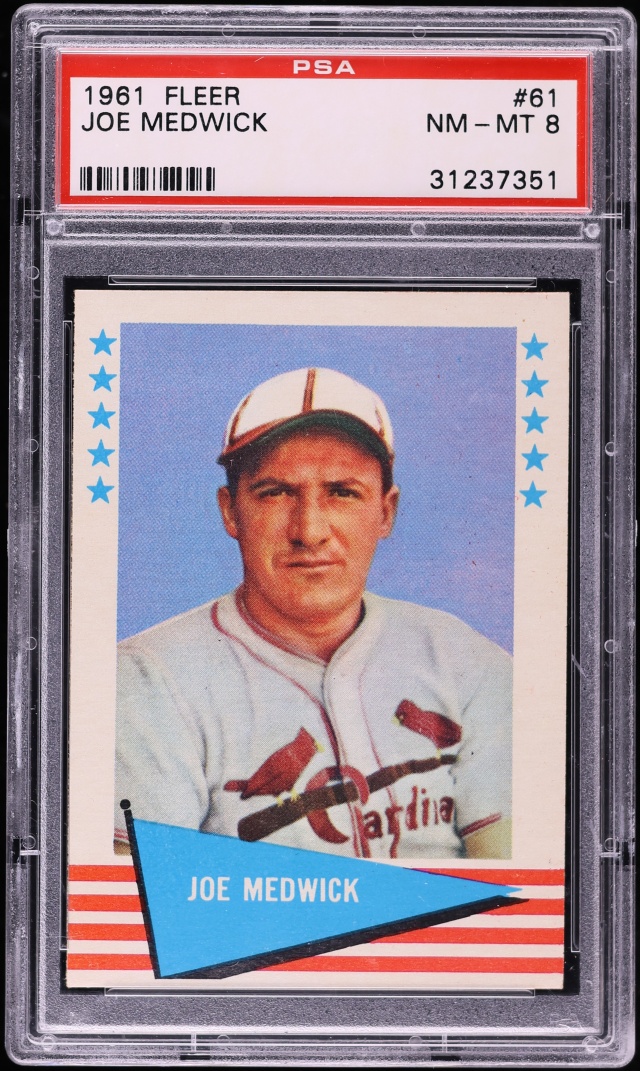 1961 Fleer Joe Medwick #61 PSA 8 NM-MT