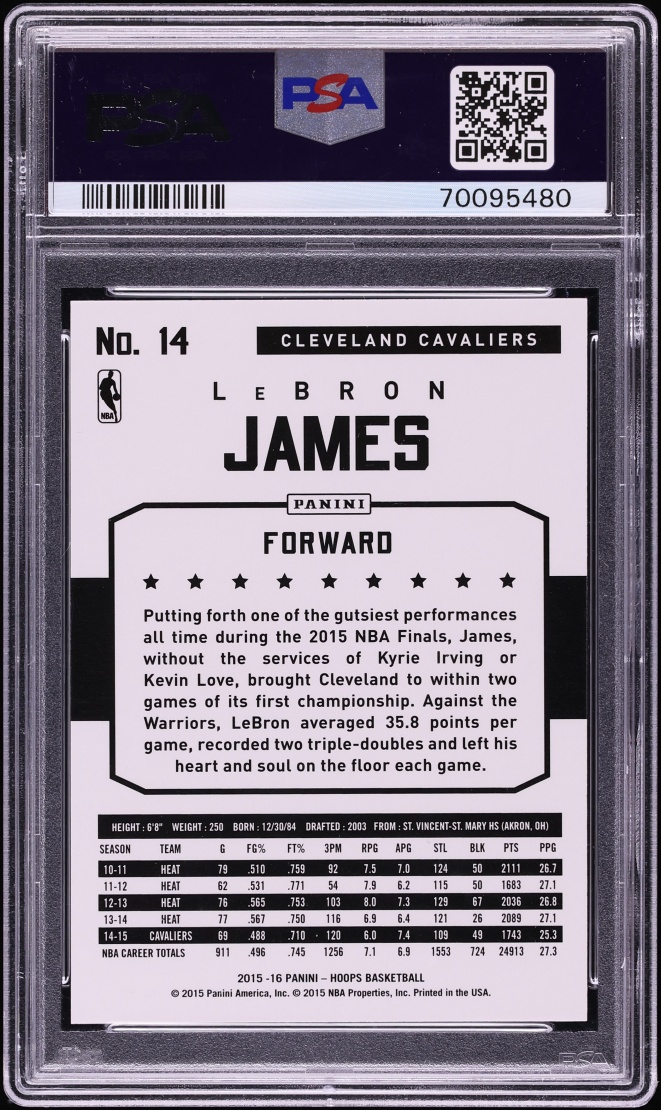 2015 Hoops Gold LeBron James #14 PSA 10 GEM MINT