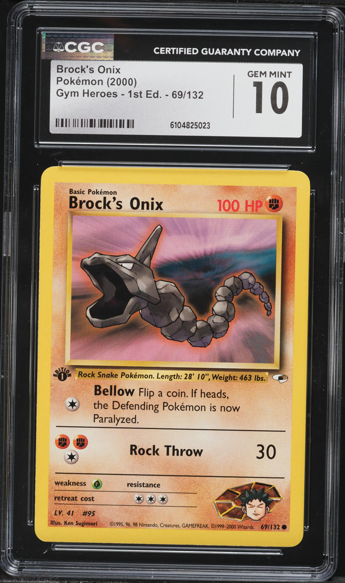 2000 Pokemon Gym Heroes 1st Edition Brock's Onix #69 CGC 10 GEM MINT