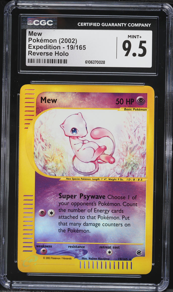 2002 Pokemon Expedition Reverse Holo Mew #19 CGC 9.5 MINT+