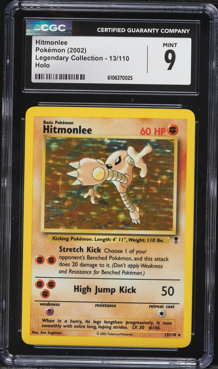 2002 Pokemon Legendary Collection Holo Hitmonlee #13 CGC 9 MINT