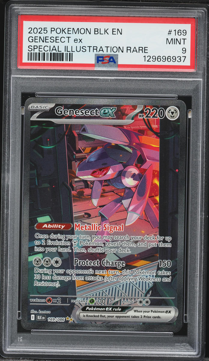 2025 Pokemon Scarlet & Violet Black Bolt SIR Genesect ex #169 PSA 9 MINT