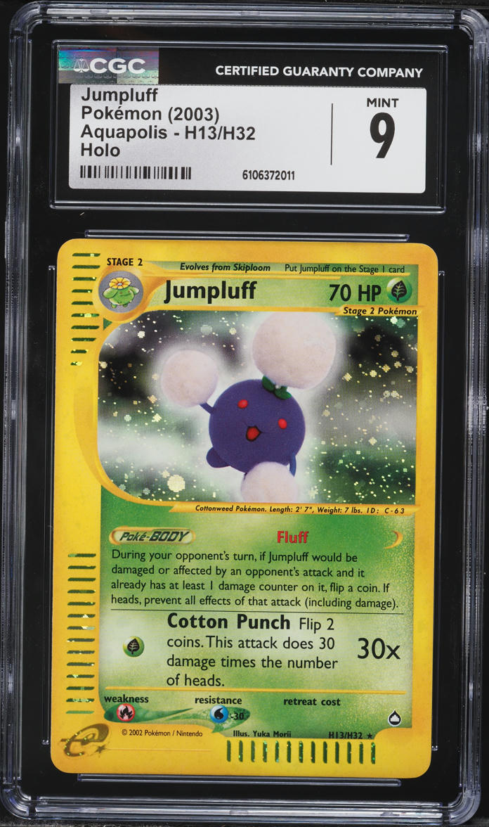 2003 Pokemon Aquapolis Holo Jumpluff #H13 CGC 9 MINT