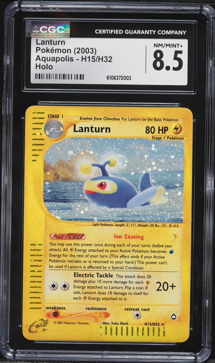 2003 Pokemon Aquapolis Holo Lanturn #H15 CGC 8.5 NM-MT+