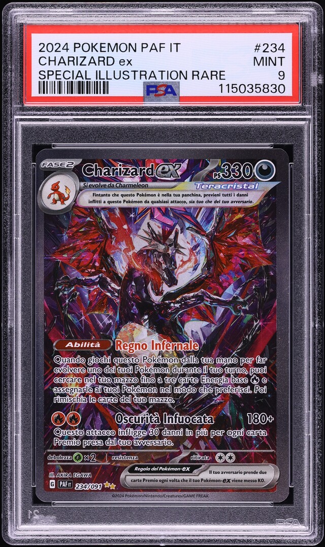 2024 Pokemon Italian Scarlet & Violet Paldean Fates SIR Charizard Ex #234 PSA 9 MINT