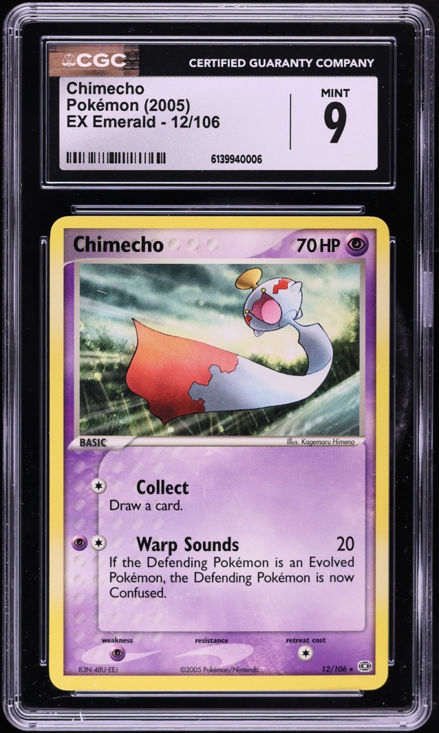 2005 Pokemon EX Emerald Chimecho #12 CGC 9 MINT