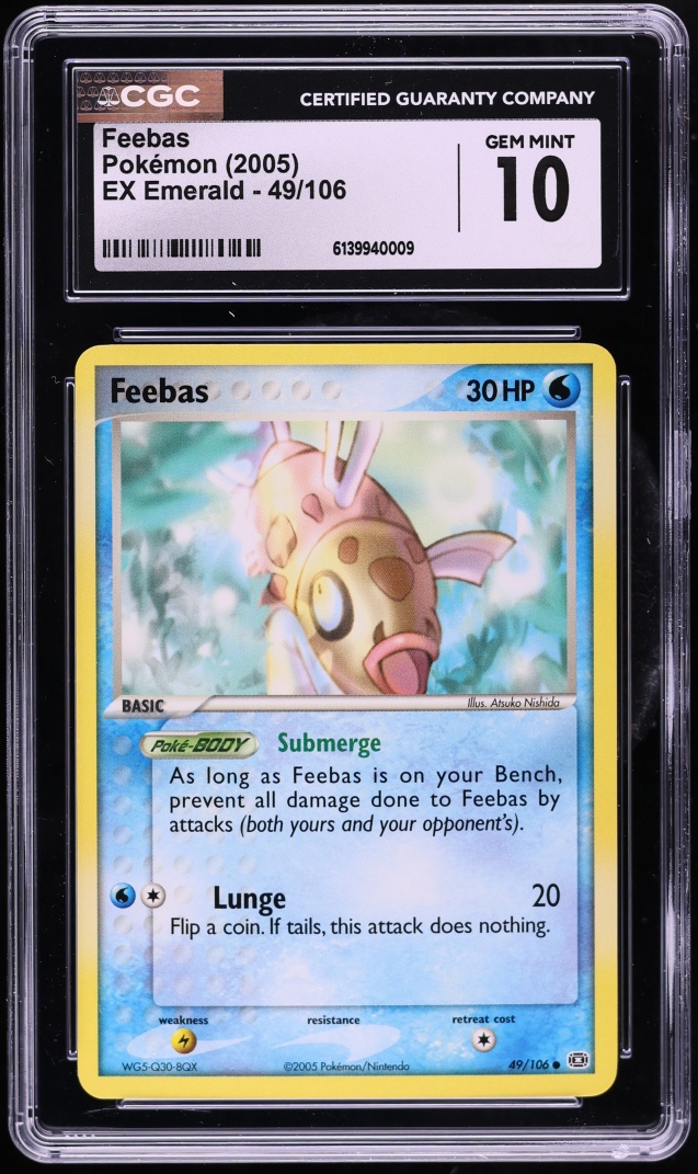 2005 Pokemon Ex Emerald Feebas #49 CGC 10 GEM MINT