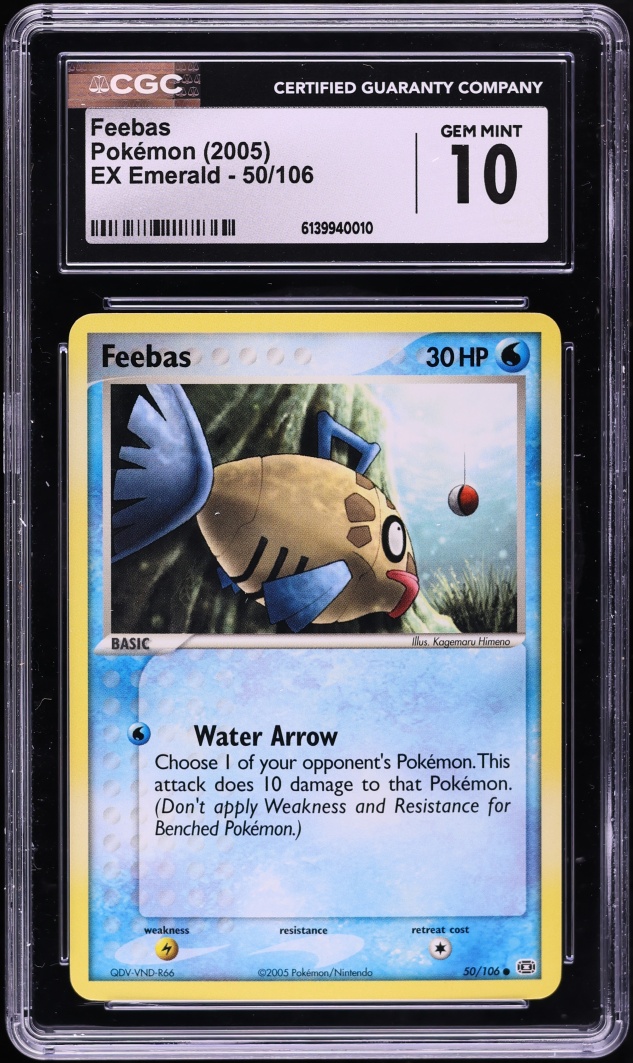 2005 Pokemon Ex Emerald Feebas #50 CGC 10 GEM MINT