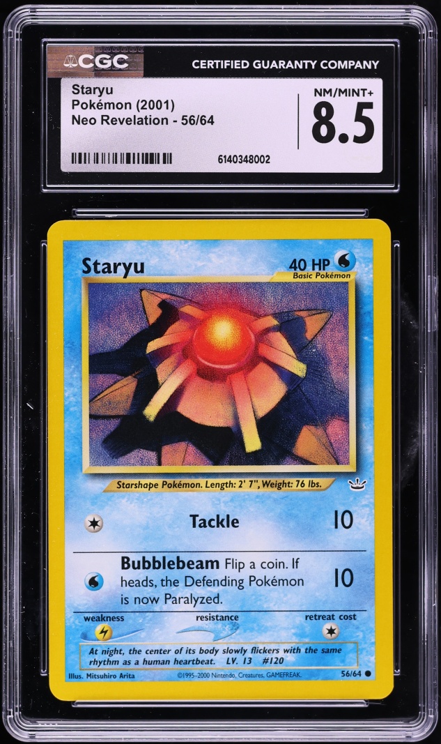 2001 Pokemon Neo Revelation Staryu #56 CGC 8.5 NM-MT+