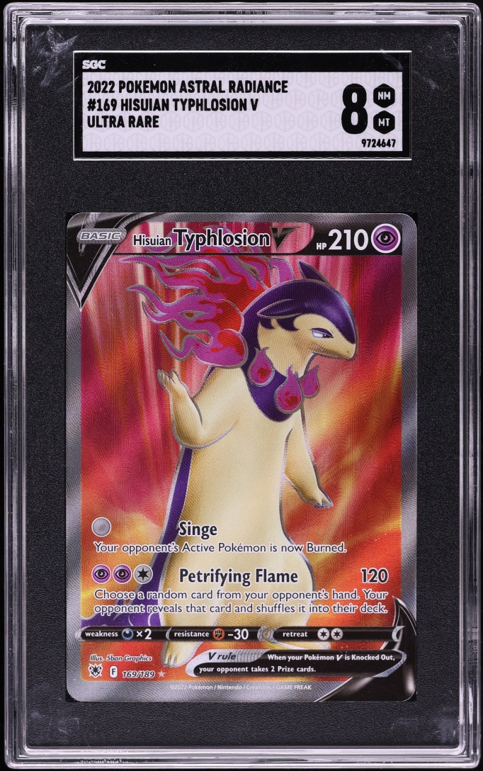 2022 Pokemon Sword & Shield Astral Radiance Full Art Hisuian Typhlosion V #169 SGC 8 NM-MT