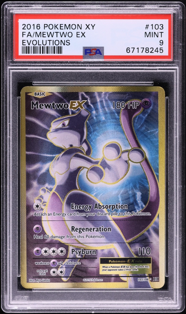 2016 Pokemon XY Evolutions Full Art Mewtwo EX #103 PSA 9 MINT