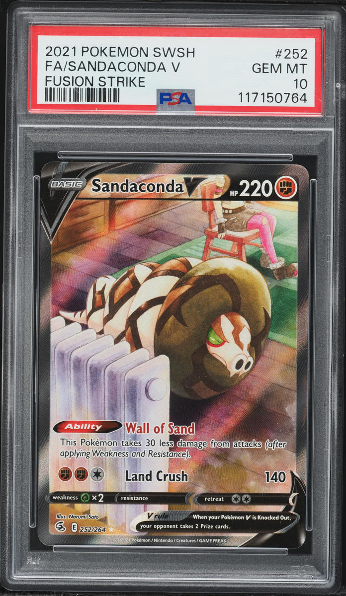 2021 Pokemon Sword & Shield Fusion Strike Alt Art Sandaconda V #252 PSA 10 GEM MINT