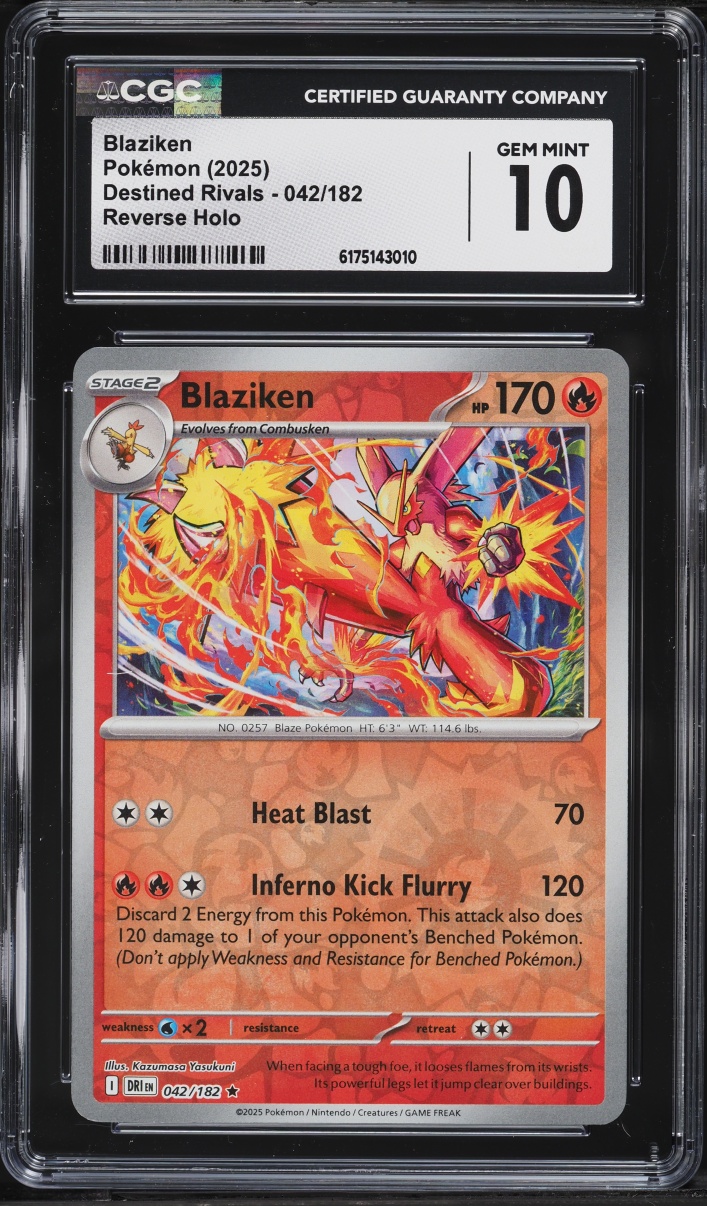 2025 Pokemon Scarlet & Violet Destined Rivals Reverse Holo Blaziken #042 CGC 10 GEM MINT